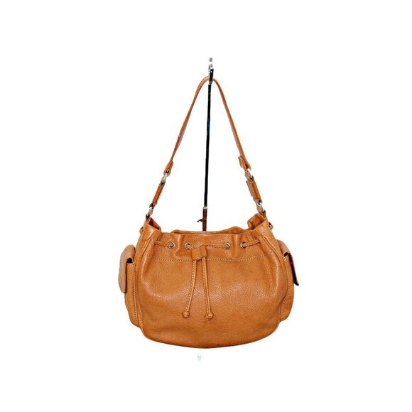 Fossil Womens Brown Leather Adjustable Strap Drawstring Shoulder Handbag Flaw - Picture 2 of 12